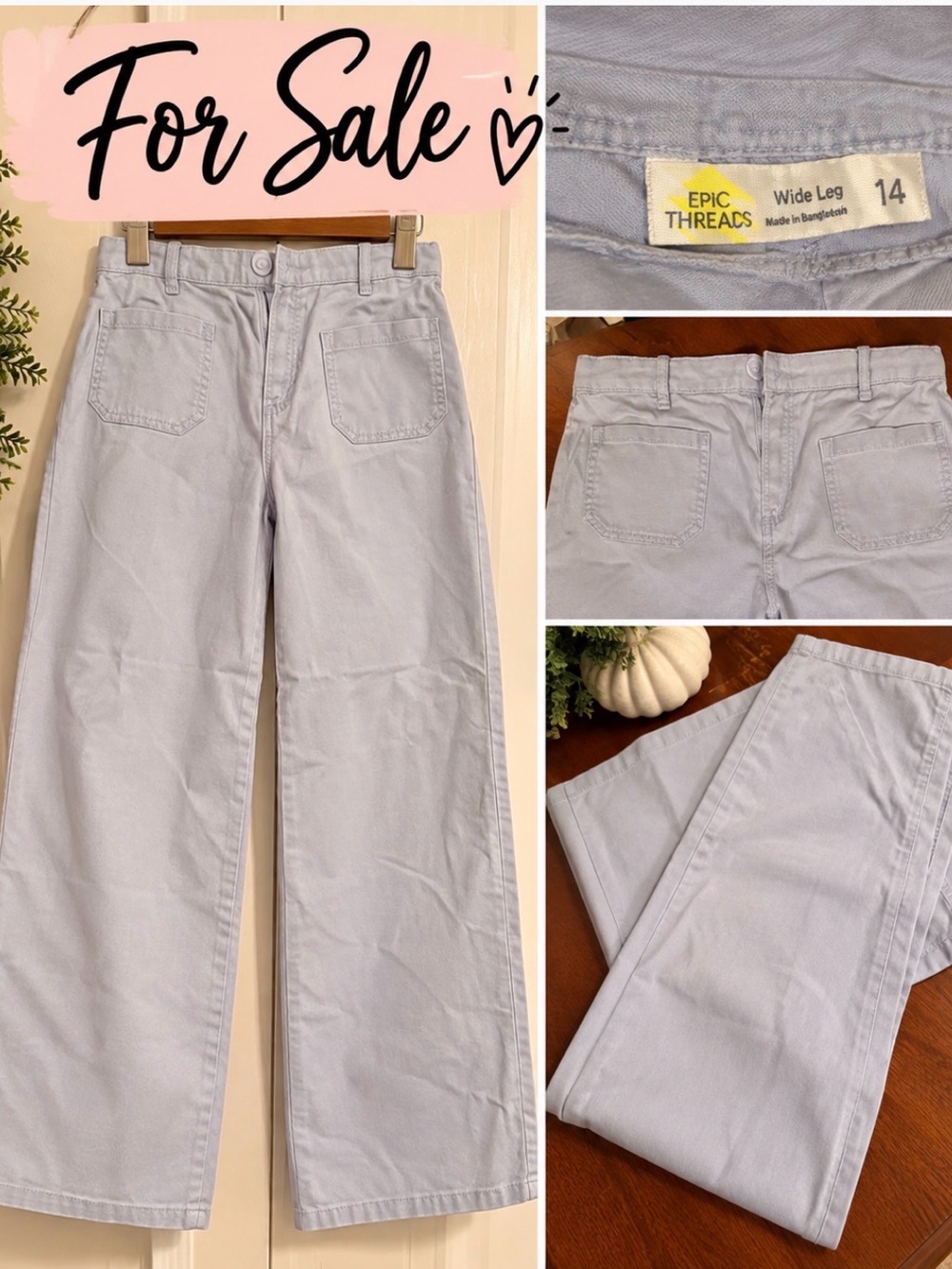 Epic Threads Light Lavender Wide Leg Jeans